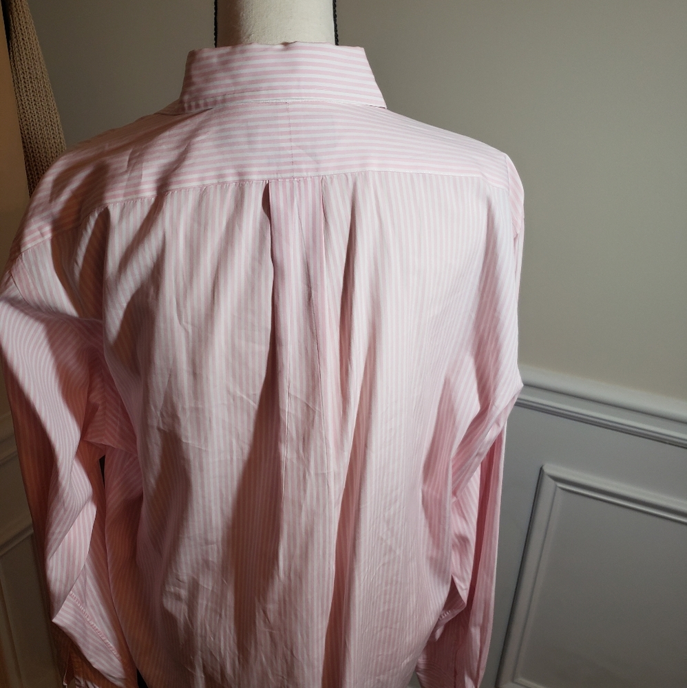 Ralph Lauren pink&white stripe dress shirt size L - Picture 2 of 5